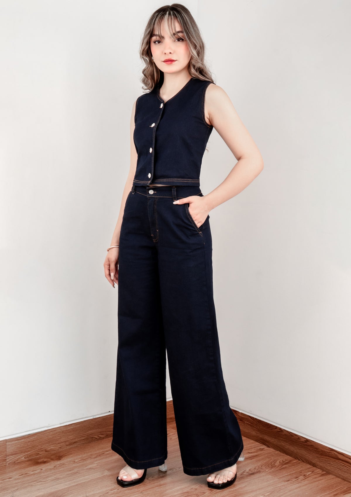 PANTALON PALAZO DENIM